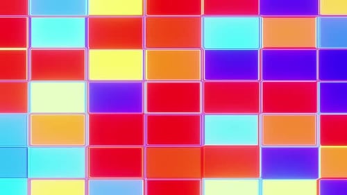 Abstract gradient of colored rectangles shimmering as a background for a nightclub 3d render