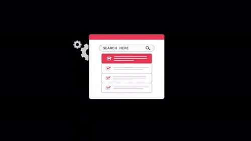 Top Search. SEO and Goal Achievement Concept Animation Video - Transparent