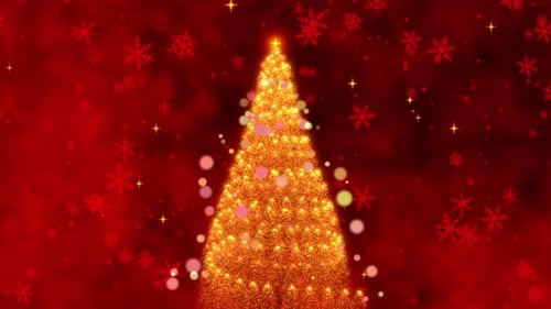 Glowing Christmas Tree Particle Animation with Snowflakes