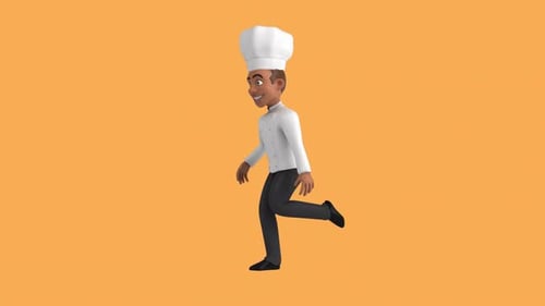 Fun 3D cartoon chef dancing (with alpha channel included)
