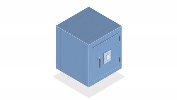 Geometric Isometric Safe Box Reveal Animation, Elements Motion Graphics ...