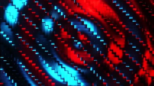 Dynamic Red and Blue Geometric Carbon Fiber Background Loop