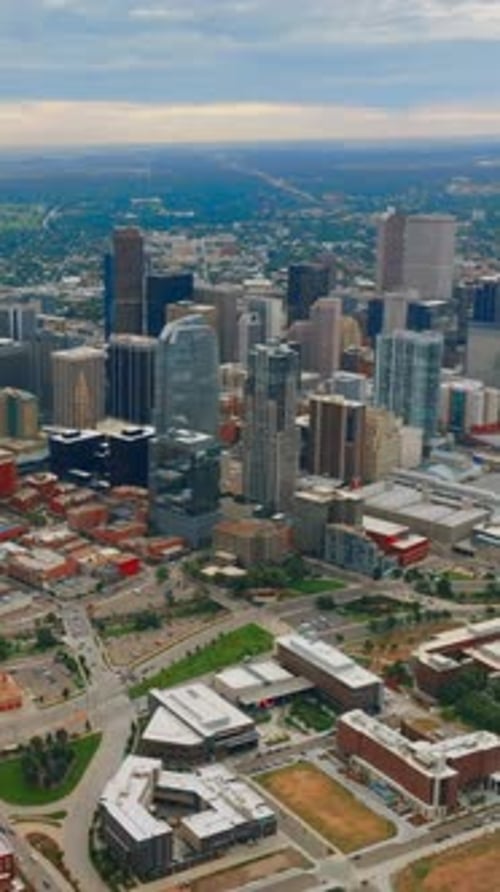 Skyscrapers of Denver, Colorado, United States on gloomy daytime.