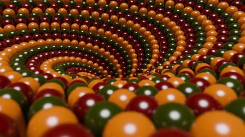 Abstract Background of Rotating Capsules in a Vortex Seamless Loop 3d Animation