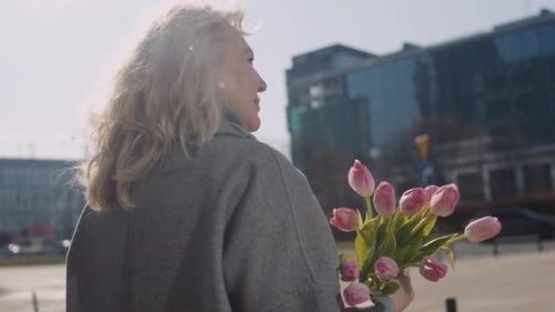 A Senior Lady Enjoying Warm Sunny Spring Day