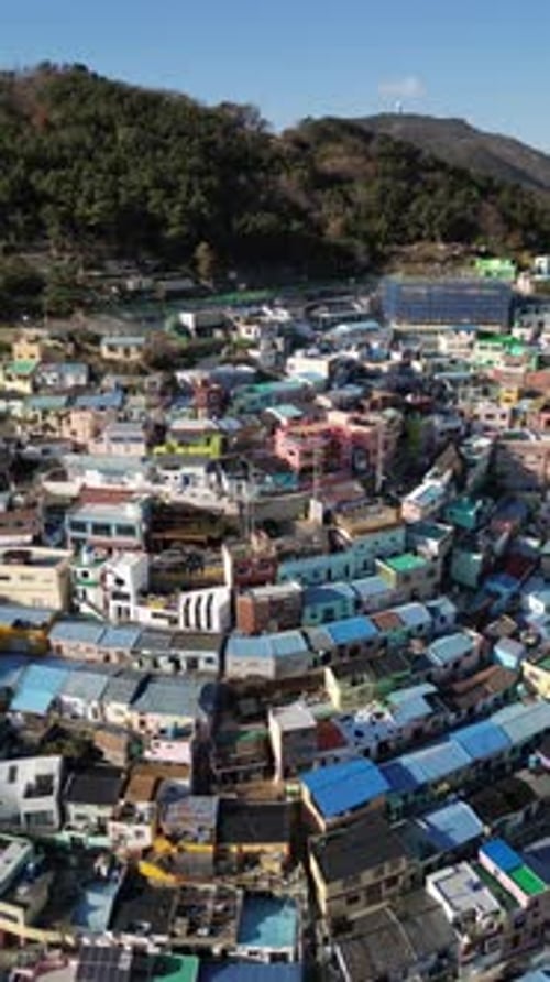 Vidéo aérienne d'un village coloré, culture Gamcheon, Busan, Busan, Corée du Sud