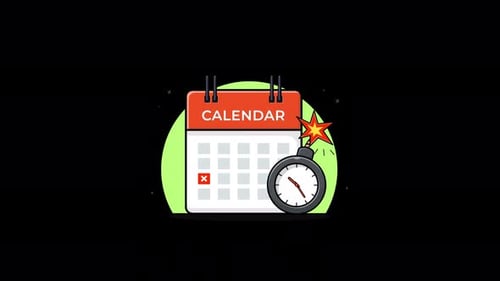 Deadline Concept Animation Video - Transparent