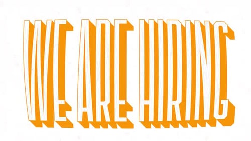 We Are Hiring Stretchy Title Animation With Dots Background