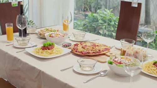 Dining Room Table Set for a Meal