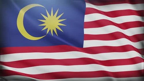 Realistic Waving Malaysia National Flag Animation