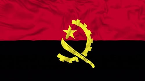 Angola National Flag Waving in Realistic Seamless Loop Animation
