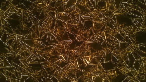 Goldener abstrakter facettierter Kristall