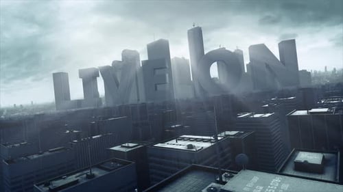3D Skyscraper City Text Live On