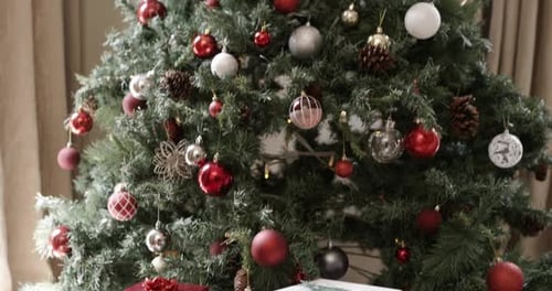 Christmas Tree Decorated with Presents
