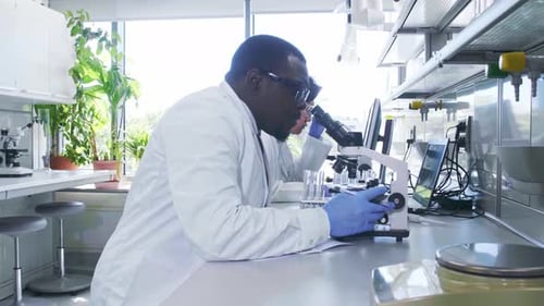 Scientifique et étudiants travaillant dans un laboratoire Médecin enseignant à des stagiaires à créer un laboratoire de recherche d'analyse