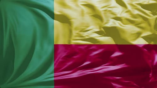 Realistic Waving Benin National Flag Animation