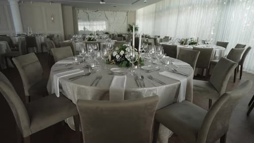 Elegant Indoor Wedding Venue Tables and Chairs