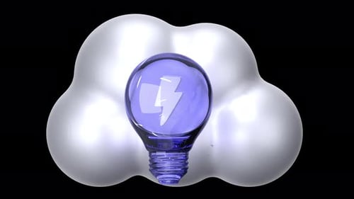 Glass brainstorming cloud 3D Animation | Alpha Channel | Transparent Background