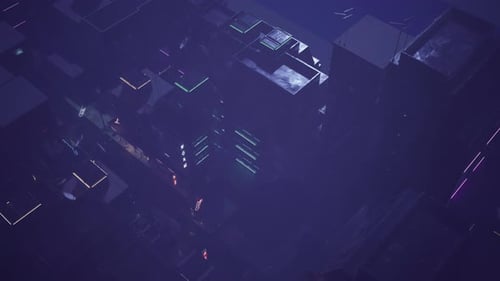 Abstract Futuristic Cyber City Network Loop Background