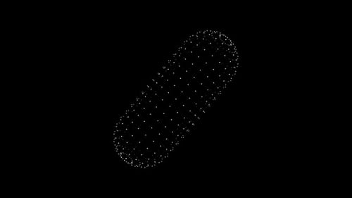 Abstract Geometric Rotating Capsule Plexus Animation