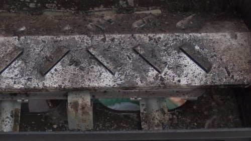 Close Up of Old and Dirty Barbecue Grill