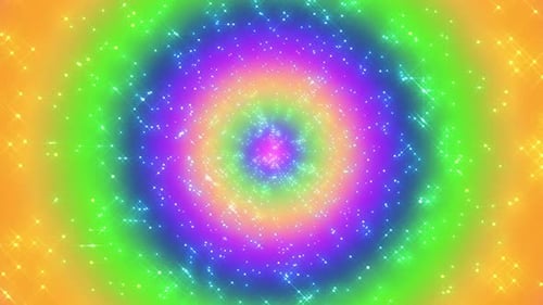 Tunnel cute kawaii rainbow dreamy style. Blended with sparkling stars background.