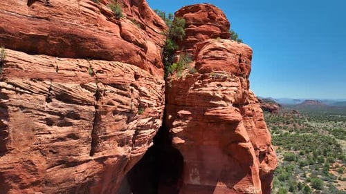 Aerial view of Red Canyon rocks, United States.