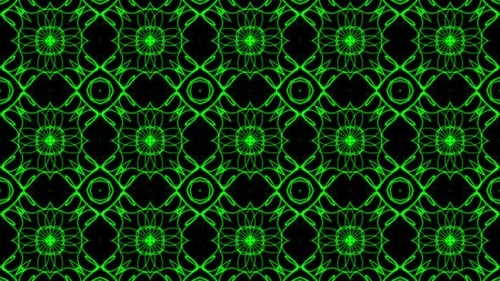 Abstract Modern Kaleidoscope Background Green Loop V3