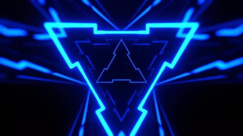 Blue And Red Strobe Light Effect In Abstract Tunnel Background VJ Loop In 4K