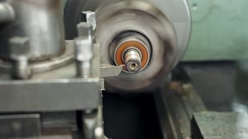 Metal Lathe Precision Machining Process Close Up