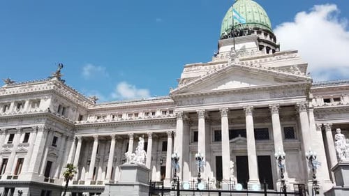 Historic Argentine Congress building on a sunny day in Buenos Aires