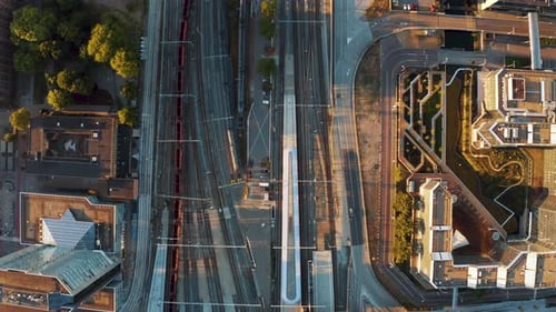 Top View Of Utrecht Central Railway Station In Utrecht, Netherlands - Empty Due To Coronavirus Pande