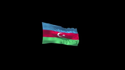 Realistic Waving Azerbaijan Flag Animation