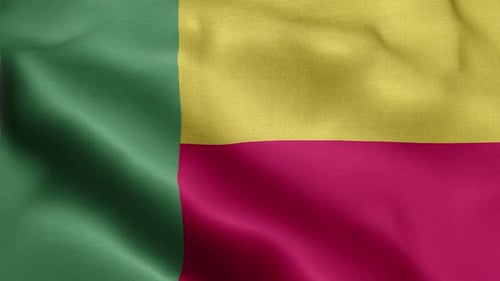 Realistic Waving Flag of Benin for National and Corporate Projects