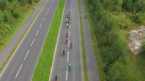 Group Of Bikers During Cycle Race On City Roads 2