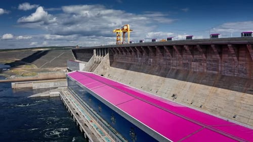 Hydroelectric power plant on river