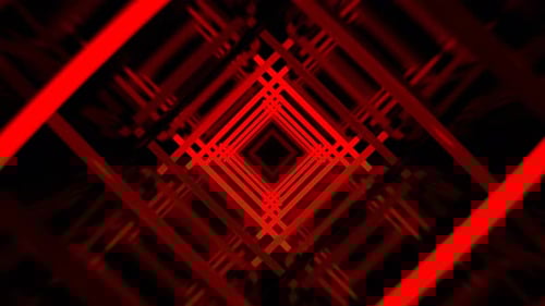 Red Neon Pulse Square Tunnel Background Vj Loop I 4K