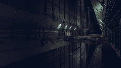 Futuristic Sci-Fi Industrial Corridor Journey Loop