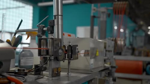 Close Up Industrial Machine With Wires