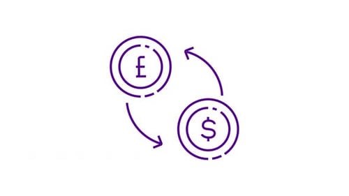 Flat Design Animated Icon for Currency Exchange