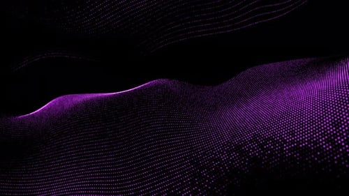 Abstract Purple Particle Wave Flowing Digital Background
