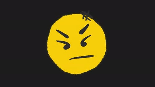 Hand Drawn Transparent Doodle Style Angry Face