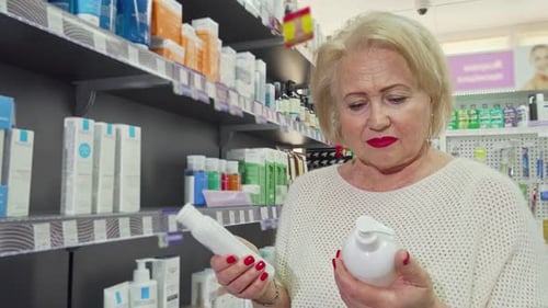 Woman Choosing Skincare Products in Store