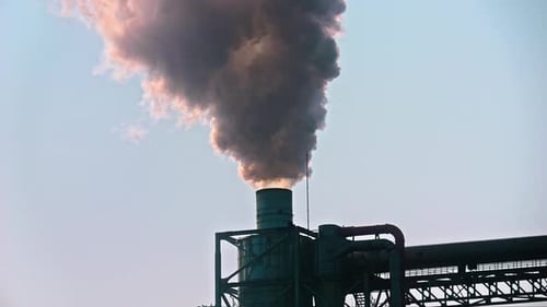 Factory Chimneys Smoke - 4K