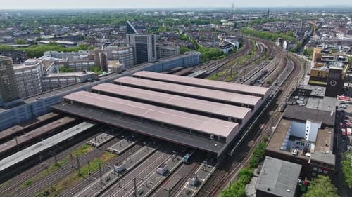 Aerial view of Düsseldorf Central Station , Germany