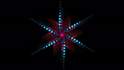 Dynamic Rotating Geometric Patterns With Neon Light Effects