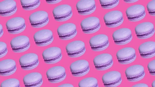 Sweet Purple Macarons Repeating Pattern Loop Animation