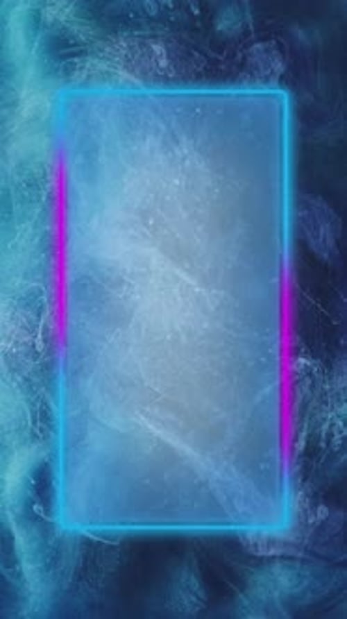 Pulsing Neon Rectangle Frame for Vertical Video Backgrounds