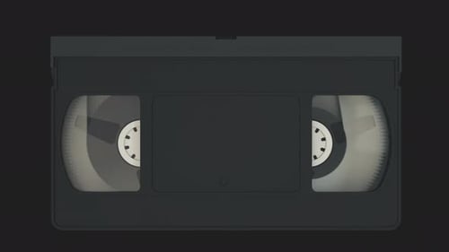 VHS cassette tape isolated on black background with alpha channel