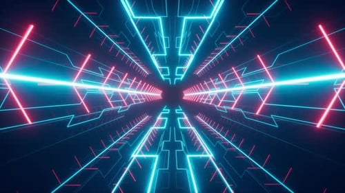 Abstract neon tunnel.